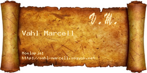 Vahl Marcell névjegykártya